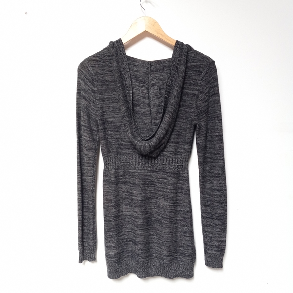 Roxy Hooded Drawstring Waist Tunic V-Neck Sweater Sz S - Picture 5 of 7